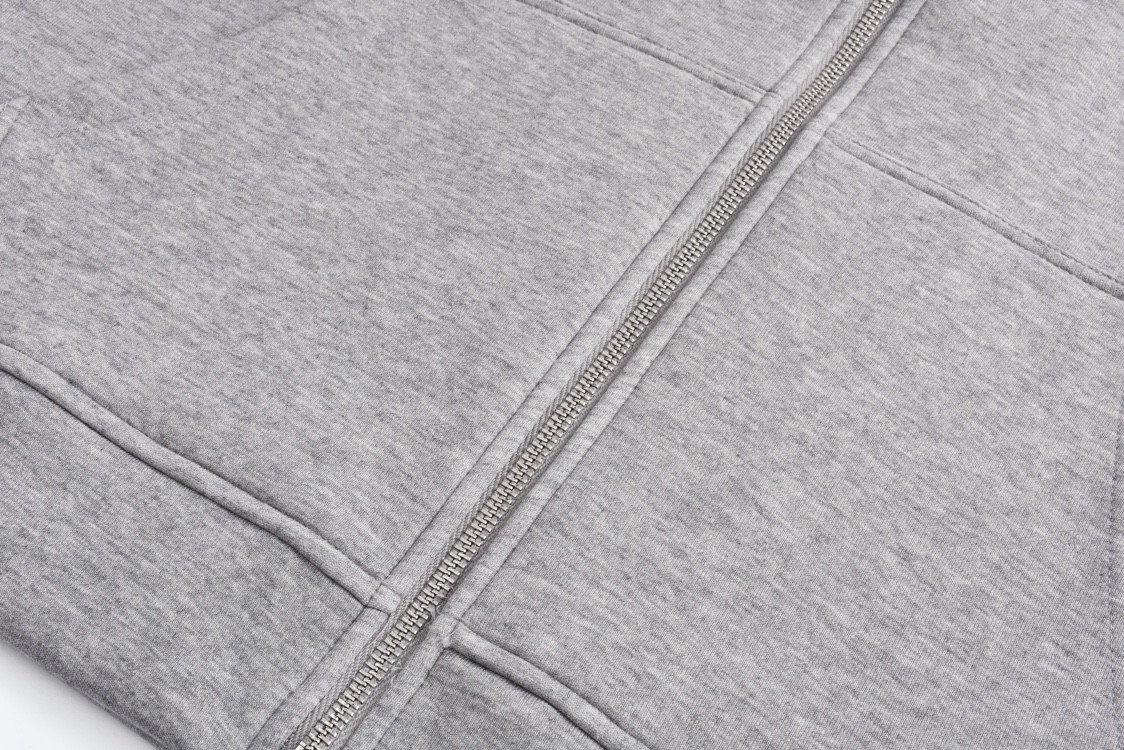 PRADA 普拉达 logo徽标拉链连帽卫衣 长袖 灰色 UADC-MJB3569-PTE003N