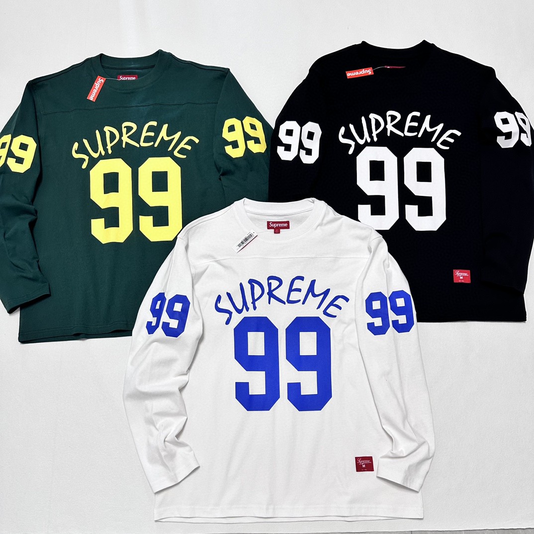 Supreme SS24 WEEK1 数字字母logo印花T恤 长袖  白色SUP-SS24-015