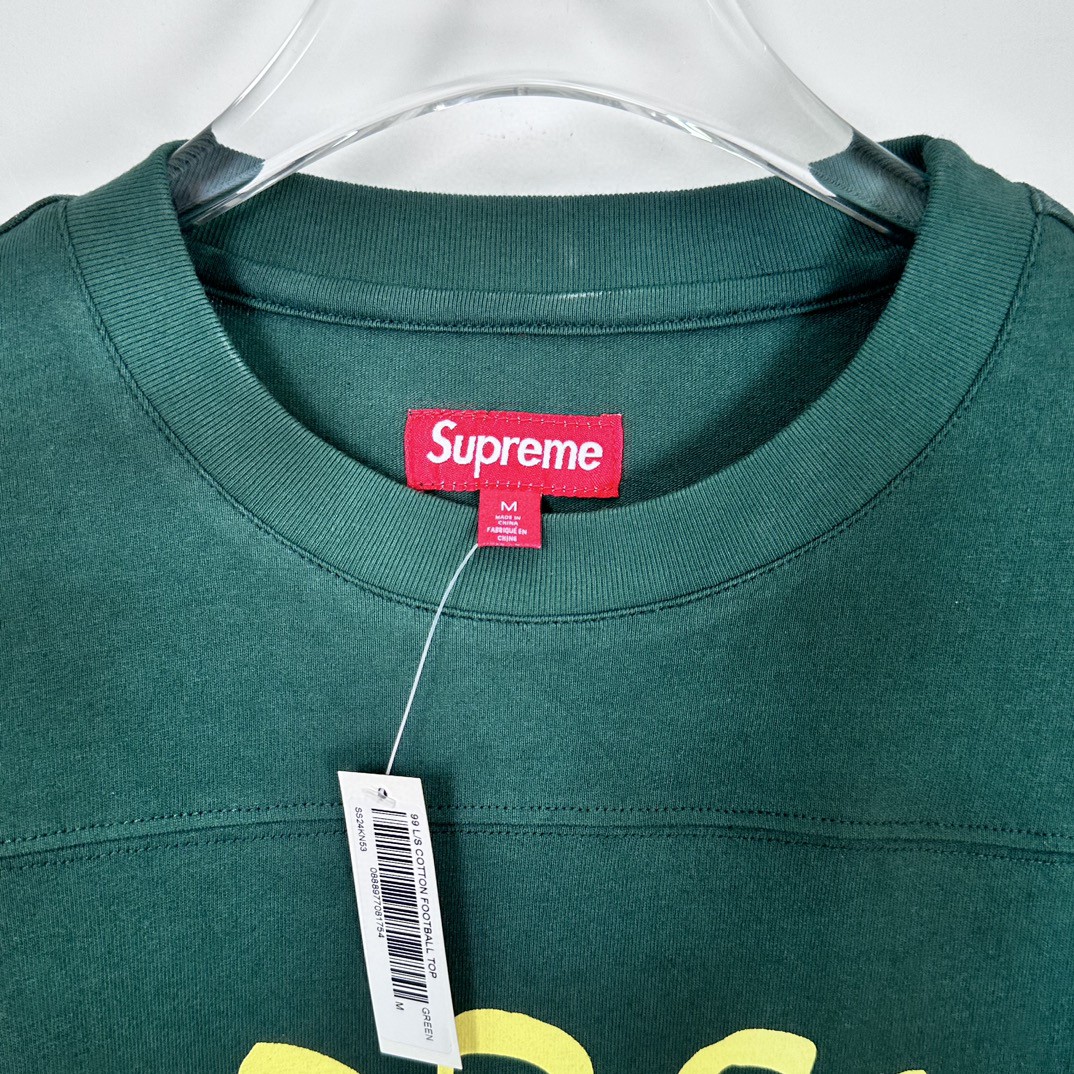 Supreme SS24 WEEK1 数字字母logo印花T恤 长袖  白色SUP-SS24-015
