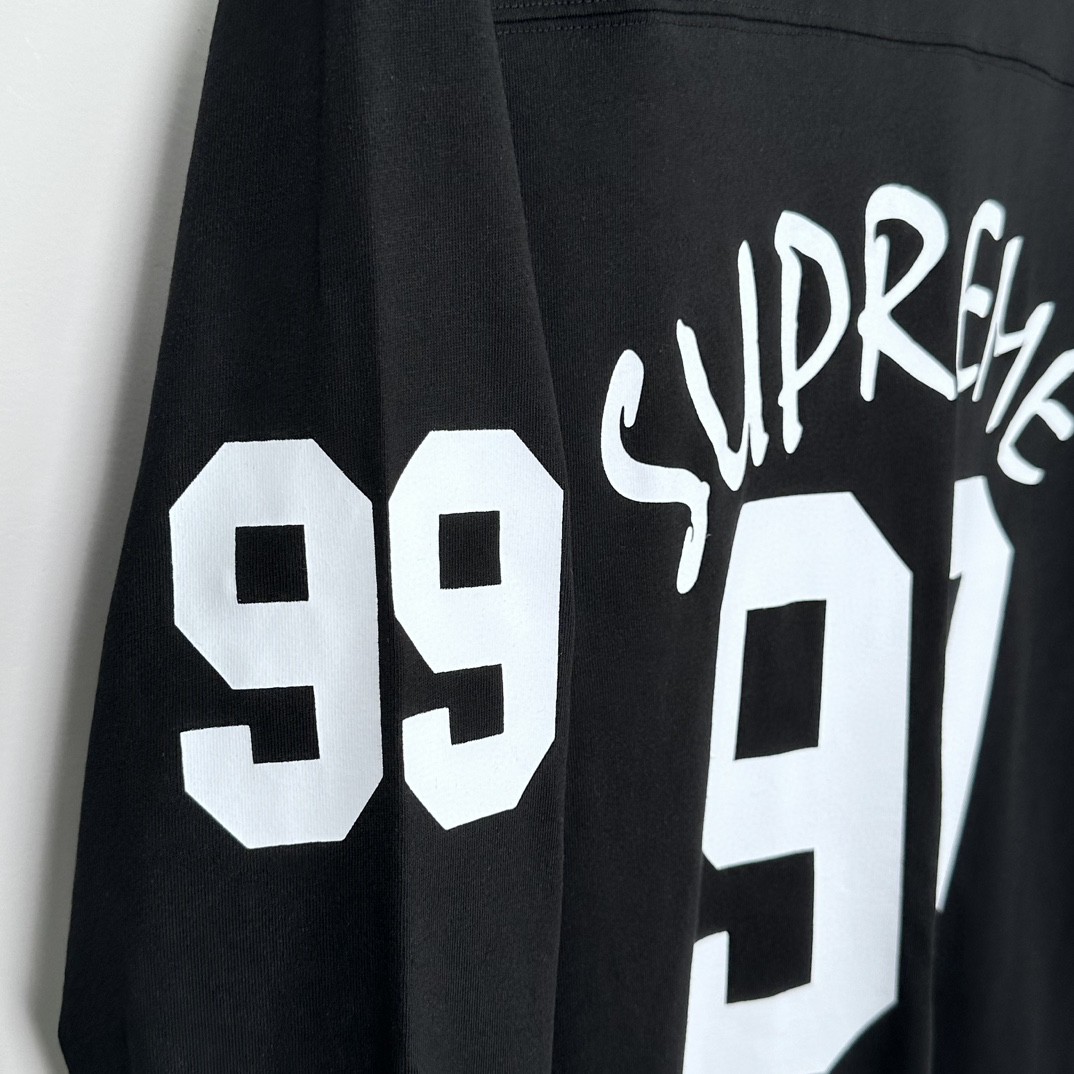 Supreme SS24 WEEK1 数字字母logo印花T恤 长袖  白色SUP-SS24-015
