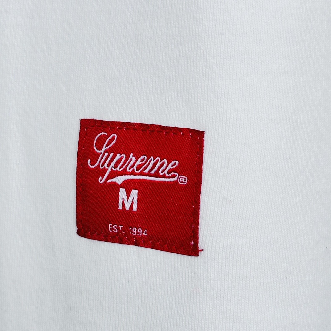 Supreme SS24 WEEK1 数字字母logo印花T恤 长袖  白色SUP-SS24-015