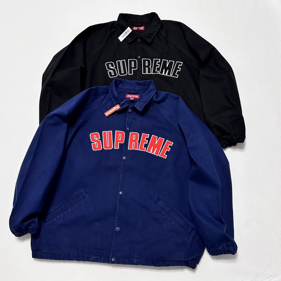 Supreme SS24 WEEK11 ARC DENIM COACHES JACKET 刺绣字母logo夹克 外套 长袖 蓝色 黑色 SUP-SS24-174
