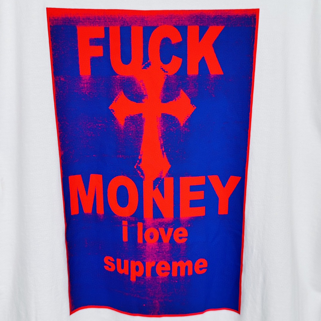 Supreme FW24 WEEK1 Money Tee 背面字母十字架印花短袖 T恤 黑色 白色 SUP-FW24-012