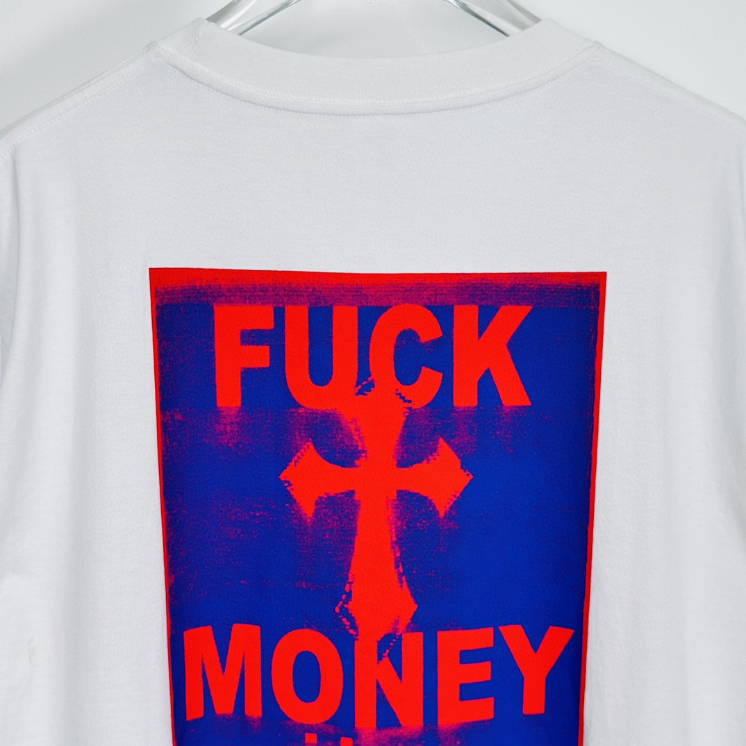Supreme FW24 WEEK1 Money Tee 背面字母十字架印花短袖 T恤 黑色 白色 SUP-FW24-012
