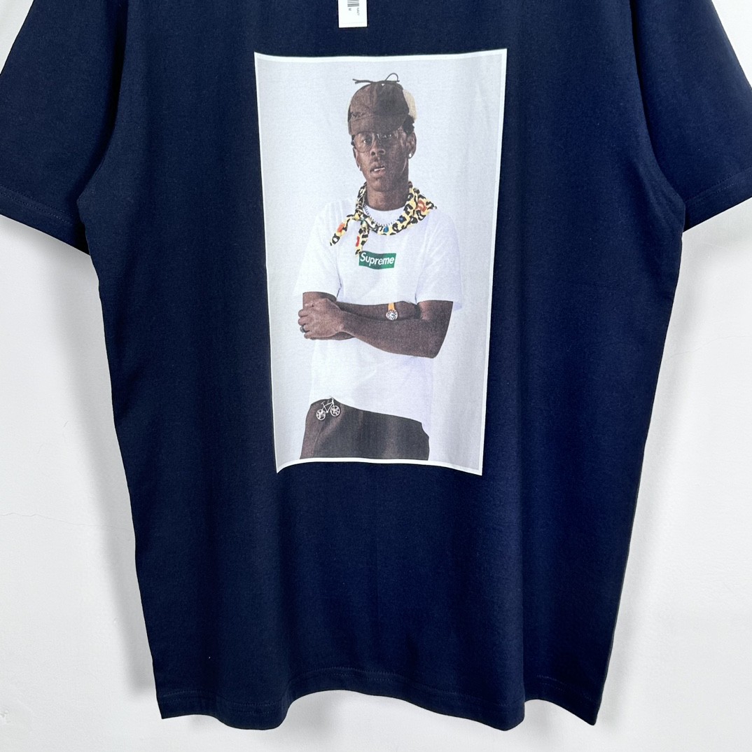 Supreme FW24 Tyler The Creator Tee 肖像印花短袖 T恤 黑色 白色 蓝色 SUP-FW24-002
