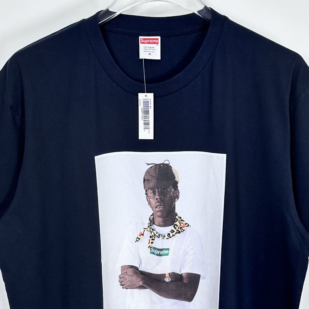 Supreme FW24 Tyler The Creator Tee 肖像印花短袖 T恤 黑色 白色 蓝色 SUP-FW24-002
