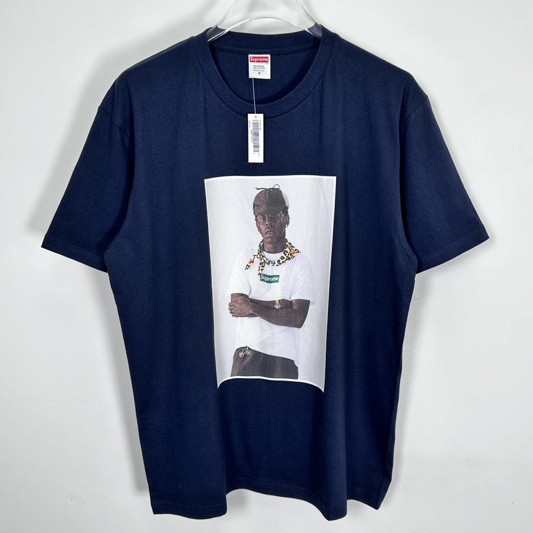 Supreme FW24 Tyler The Creator Tee 肖像印花短袖 T恤 黑色 白色 蓝色 SUP-FW24-002