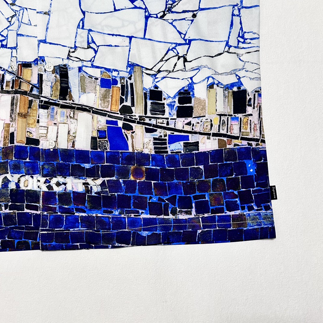 Supreme SS24 WEEK11 MOSAIC S/S SHIRT 马赛克图案logo纽扣短袖衬衫 SUP-SS24-175