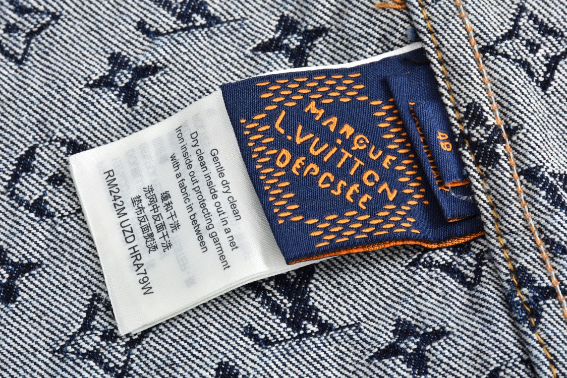 LOUIS VUITTON 路易威登 字母logo满印牛仔外套 夹克 长袖 外套 蓝色 1A46VA