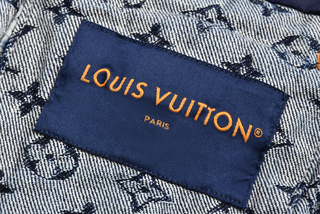 LOUIS VUITTON 路易威登 字母logo满印牛仔外套 夹克 长袖 外套 蓝色 1A46VA