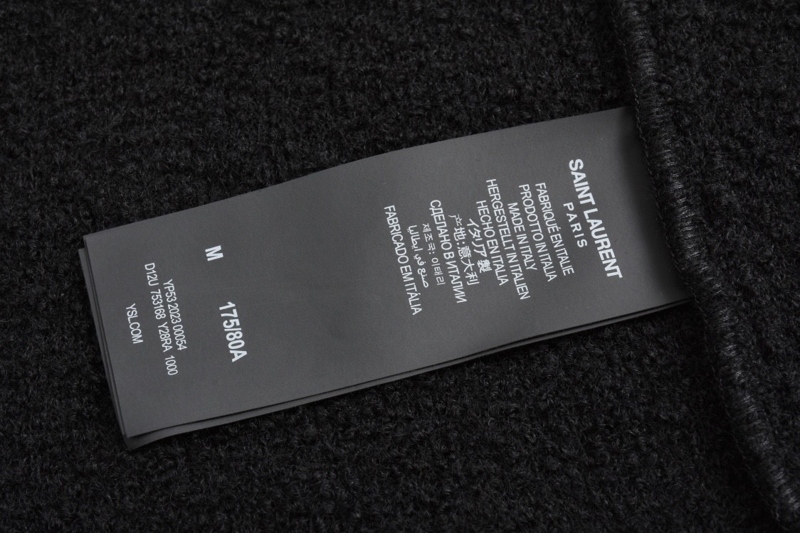 SAINT LAURENT 圣罗兰 羊毛毛呢大口袋衬衫外套 夹克 秋冬款 黑色 753168Y28RA1000