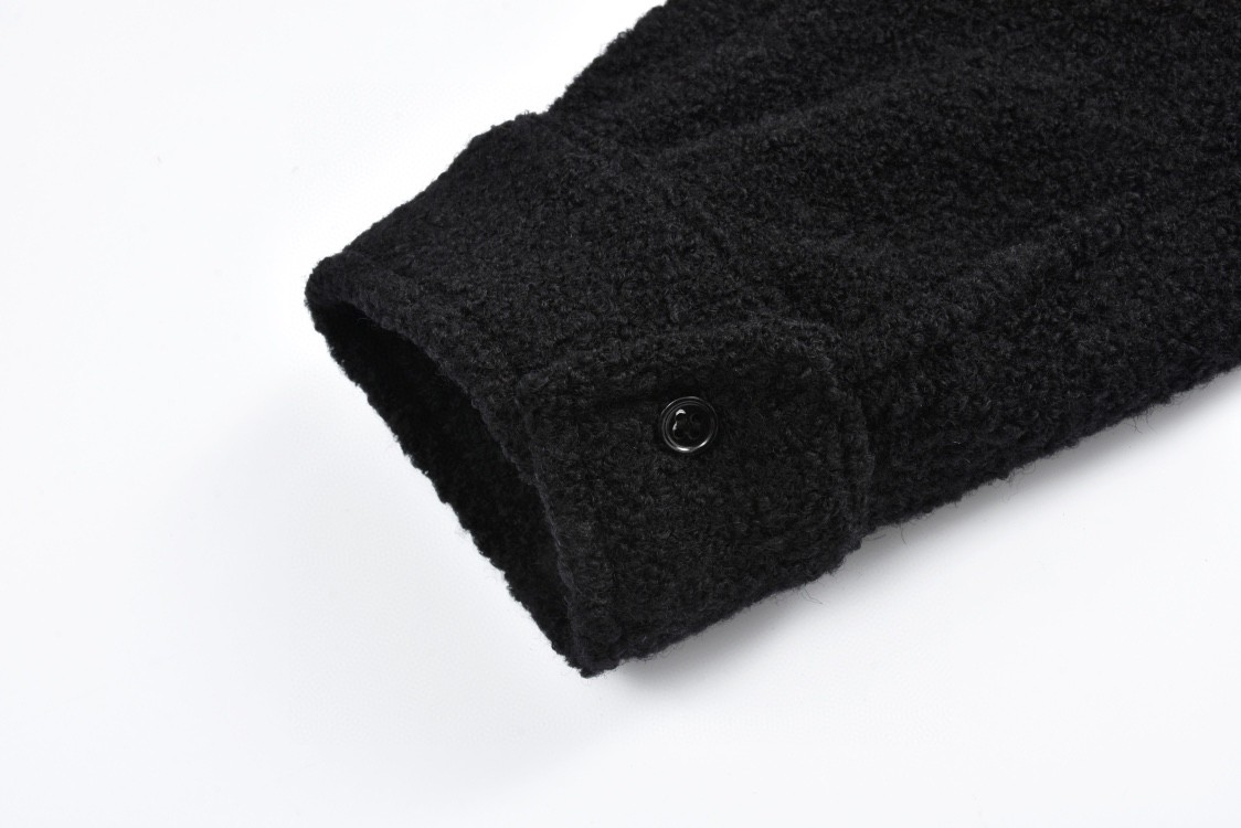 SAINT LAURENT 圣罗兰 羊毛毛呢大口袋衬衫外套 夹克 秋冬款 黑色 753168Y28RA1000