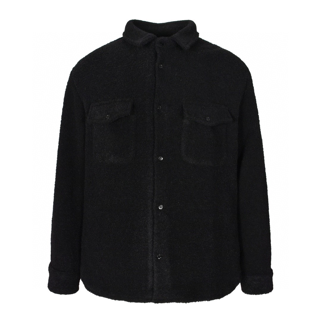 SAINT LAURENT 圣罗兰 羊毛毛呢大口袋衬衫外套 夹克 秋冬款 黑色 753168Y28RA1000