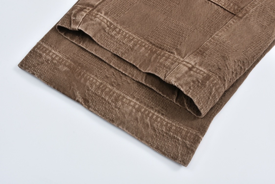 LOUIS VUITTON 路易威登 Timberland 棋盘格暗纹提花牛仔裤 休闲裤 裤子 长裤 棕色 1AFX42