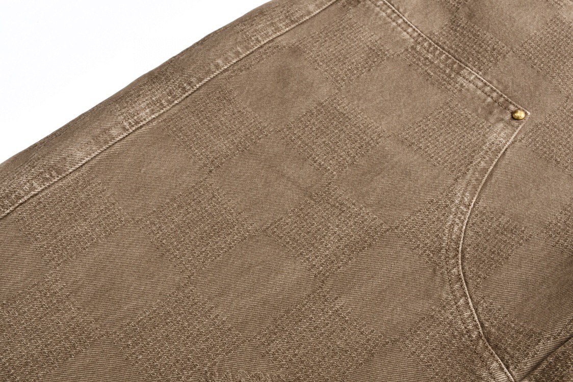 LOUIS VUITTON 路易威登 Timberland 棋盘格暗纹提花牛仔裤 休闲裤 裤子 长裤 棕色 1AFX42