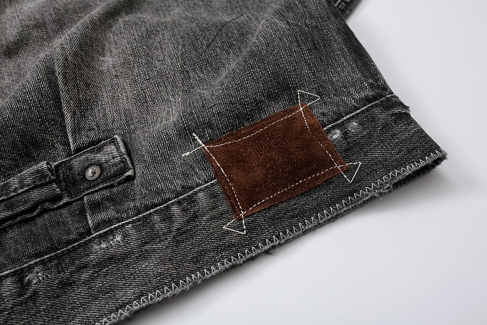 718#MADNESS 做旧破洞牛仔外套 夹克 长袖 秋冬季 休闲 蓝色 黑色