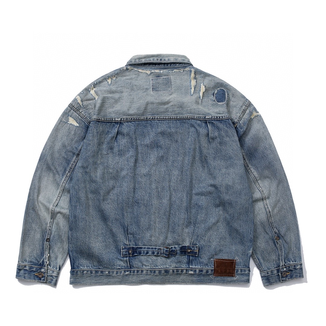 718#MADNESS 做旧破洞牛仔外套 夹克 长袖 秋冬季 休闲 蓝色 黑色