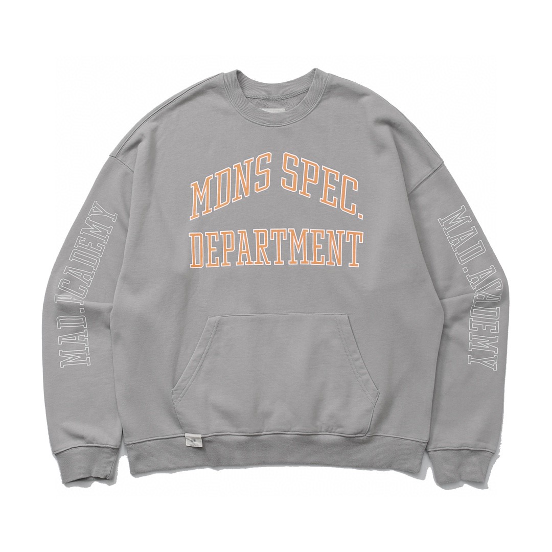 448#MADNESS 字母logo印花圆领卫衣 长袖 秋冬季 休闲 深灰色 浅灰色 