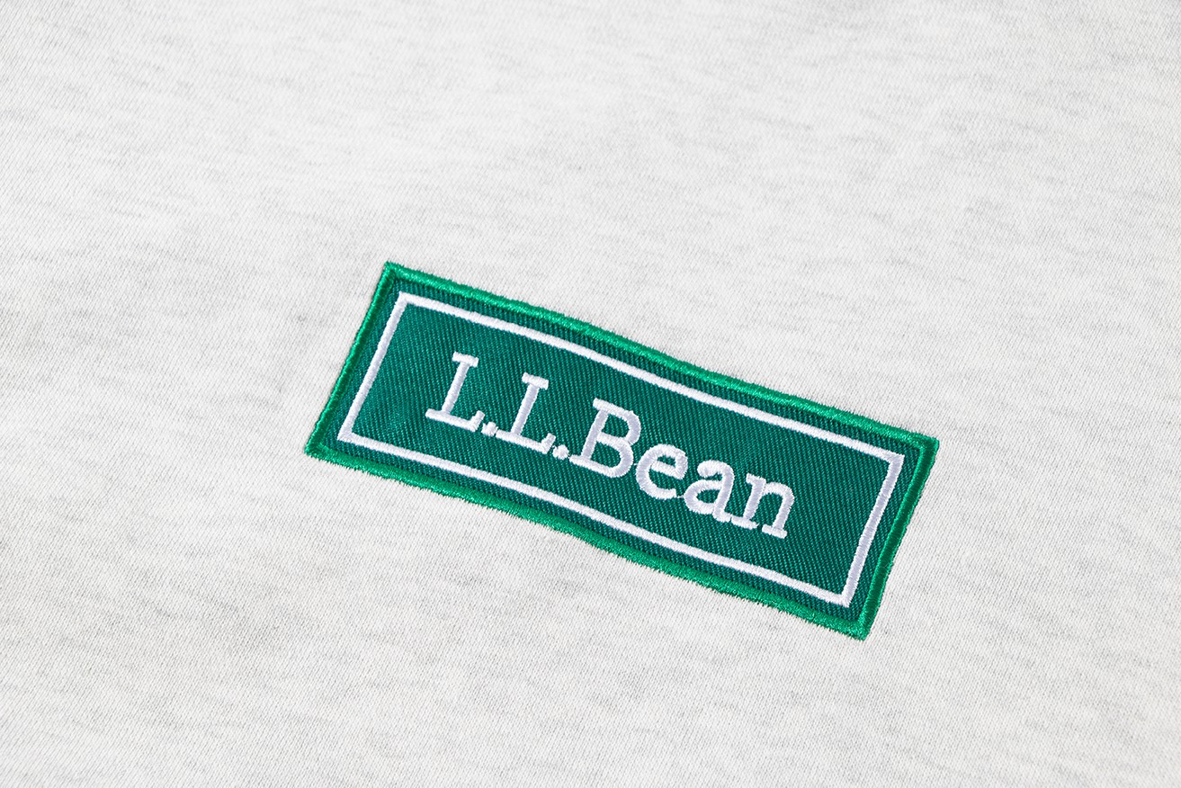BEAMS 联名 L.L.Bean 刺绣字母logo连帽卫衣 长袖 秋冬季 休闲 绿色 白色