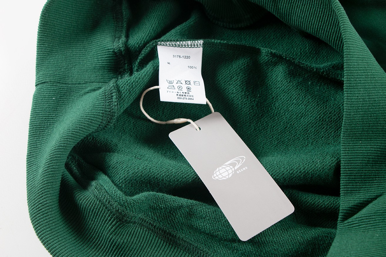 BEAMS 联名 L.L.Bean 刺绣字母logo连帽卫衣 长袖 秋冬季 休闲 绿色 白色