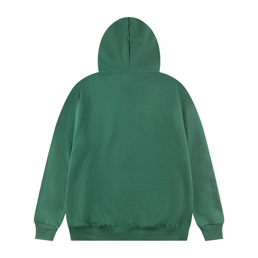 BEAMS 联名 L.L.Bean 刺绣字母logo连帽卫衣 长袖 秋冬季 休闲 绿色 白色