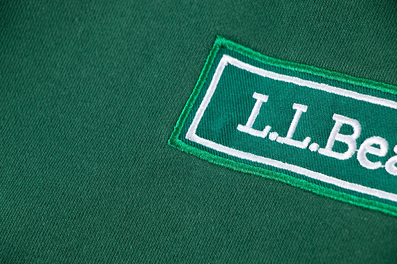 BEAMS 联名 L.L.Bean 刺绣字母logo连帽卫衣 长袖 秋冬季 休闲 绿色 白色