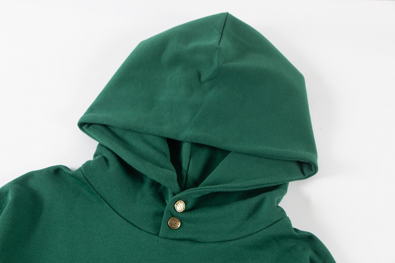 BEAMS 联名 L.L.Bean 刺绣字母logo连帽卫衣 长袖 秋冬季 休闲 绿色 白色