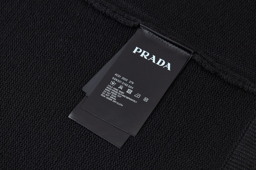 PRADA 普拉达 尼龙徽标口袋羊毛衫 毛衣 黑色 UMB049S2021W4X-F0002