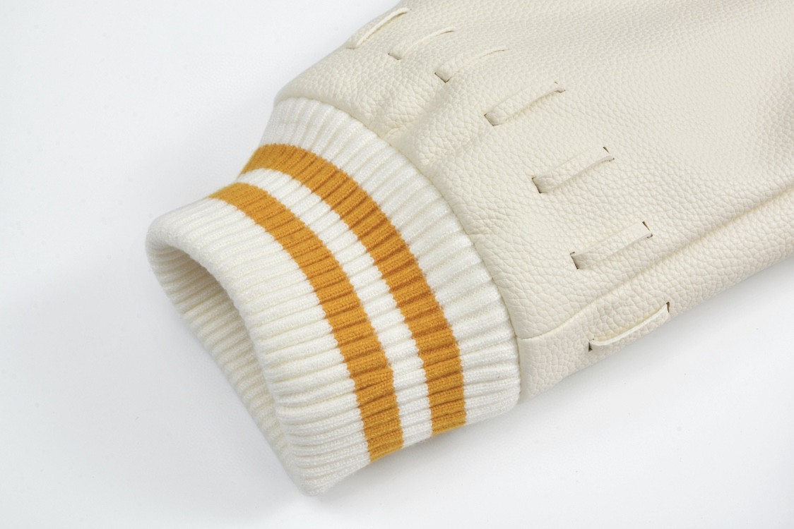 LOUIS VUITTON 路易威登 牛皮麻绳编织棒球服 外套 夹克 长袖 黄色 1AFXDE