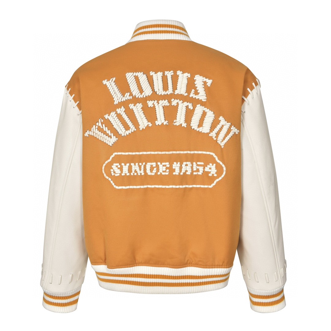 LOUIS VUITTON 路易威登 牛皮麻绳编织棒球服 外套 夹克 长袖 黄色 1AFXDE