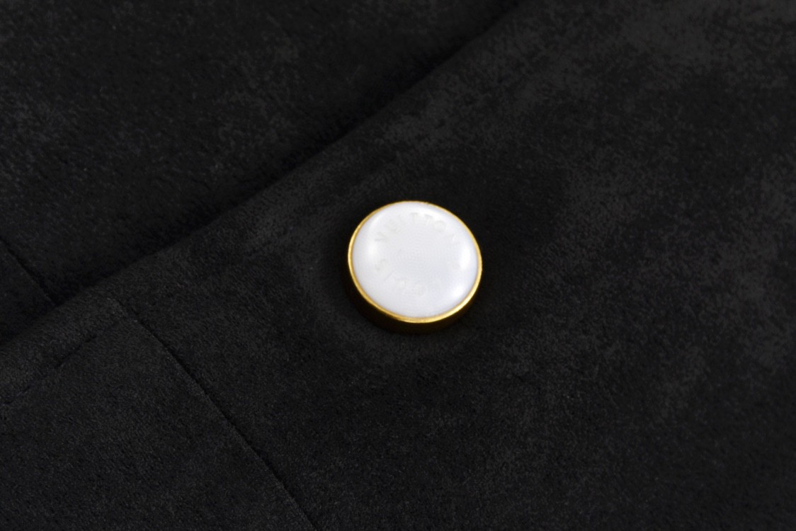 LOUIS VUITTON 路易威登 水晶缀饰麂皮棒球服 外套 夹克 长袖 黑色 1AFXEU