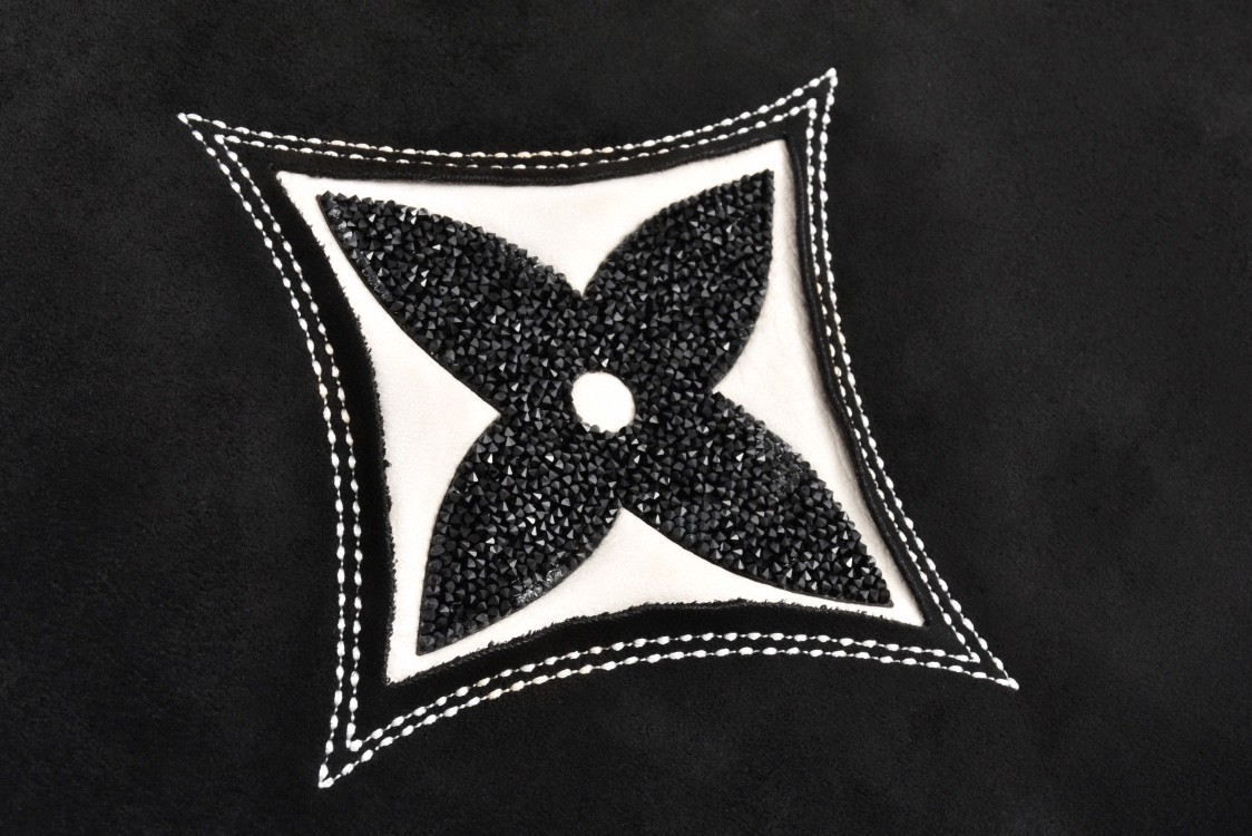 LOUIS VUITTON 路易威登 水晶缀饰麂皮棒球服 外套 夹克 长袖 黑色 1AFXEU
