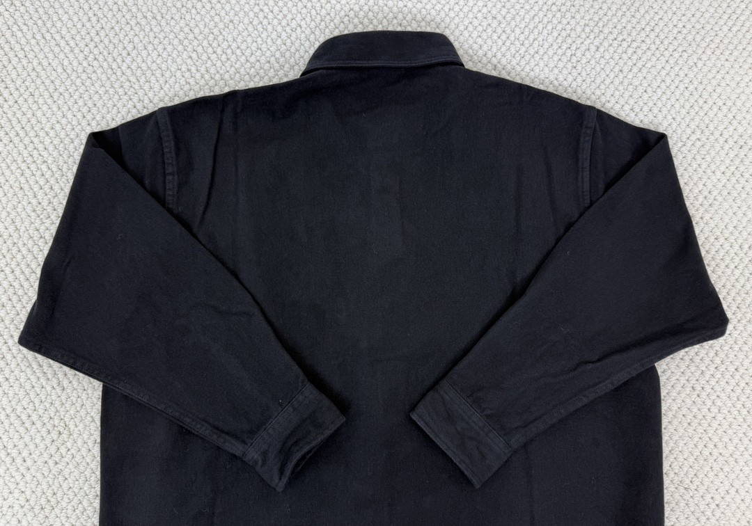 Balenciaga 巴黎世家 纯色刺绣小标磨毛衬衫 外套 长袖 秋冬 黑色 