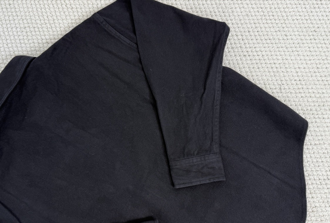 Balenciaga 巴黎世家 纯色刺绣小标磨毛衬衫 外套 长袖 秋冬 黑色 