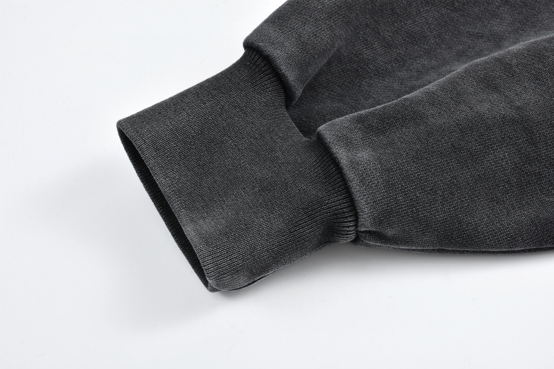 Balenciaga 巴黎世家 做旧刺绣字母logo连帽卫衣 外套 长袖 秋冬 黑色 803264TRVL11041