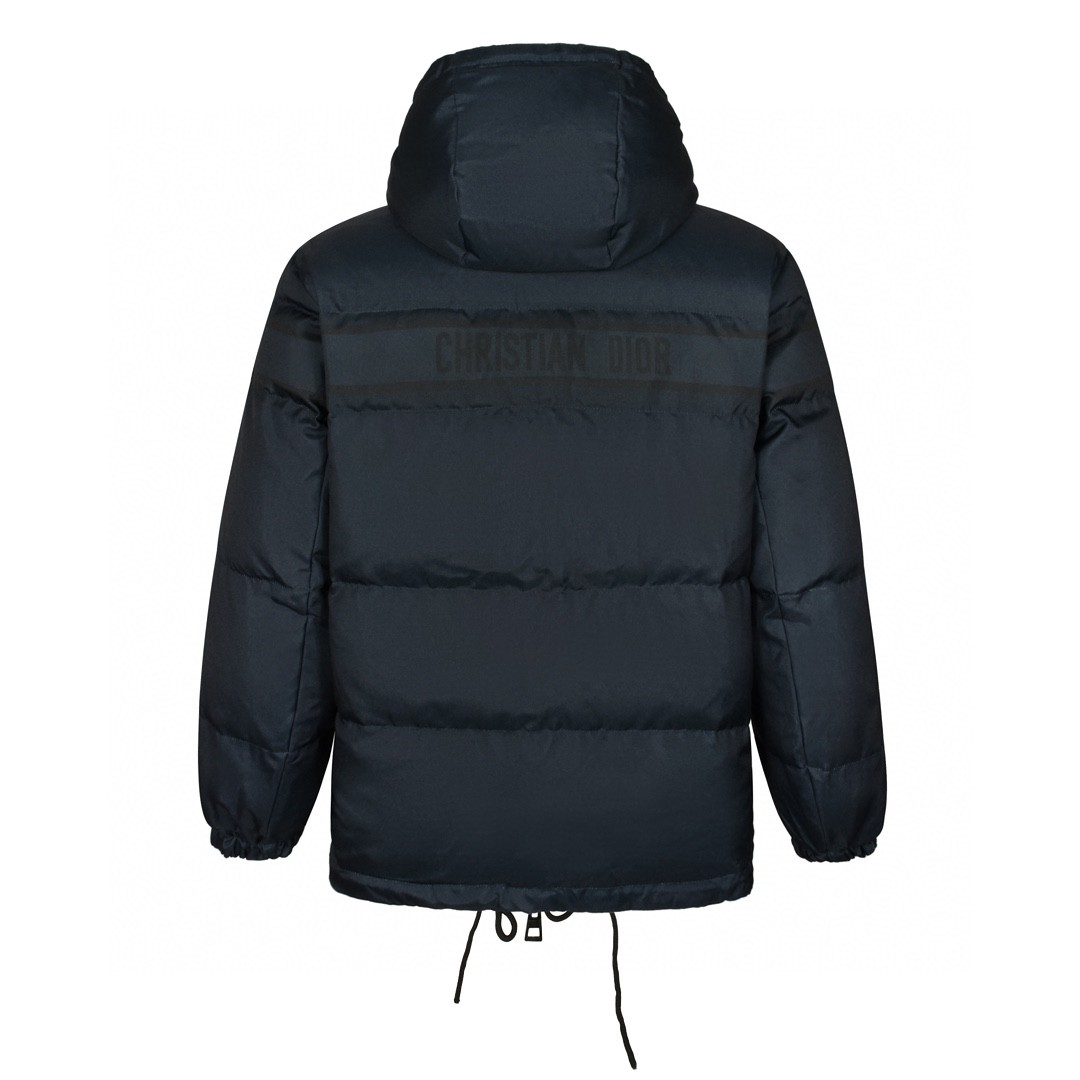 DIOR 迪奥 拼接满印双面两穿连帽羽绒服 夹克 外套 长袖 黑色 147C23A2968-X5803