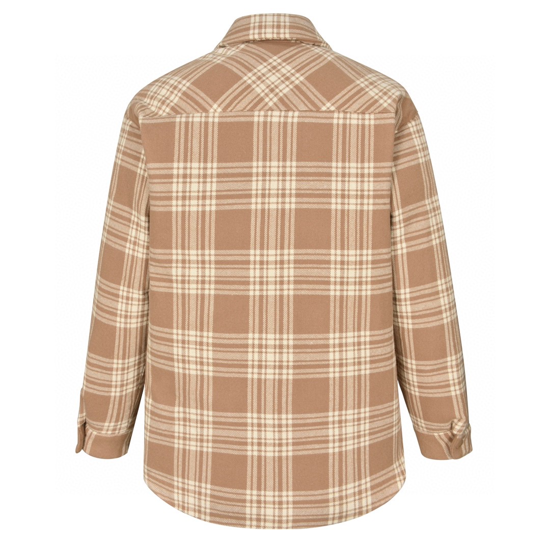 MIU MIU 缪缪 格纹字母刺绣拉单排扣衬衫羽绒服 夹克 长袖 外套 卡其色 蓝色 粉色 ML855-13L8-F0KTK-S-232