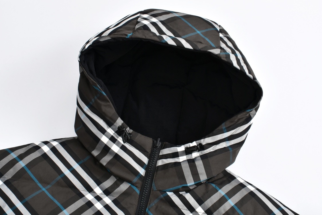 Burberry 巴宝莉 格纹双面两穿羽绒服 长袖 外套 深绿色 80945941