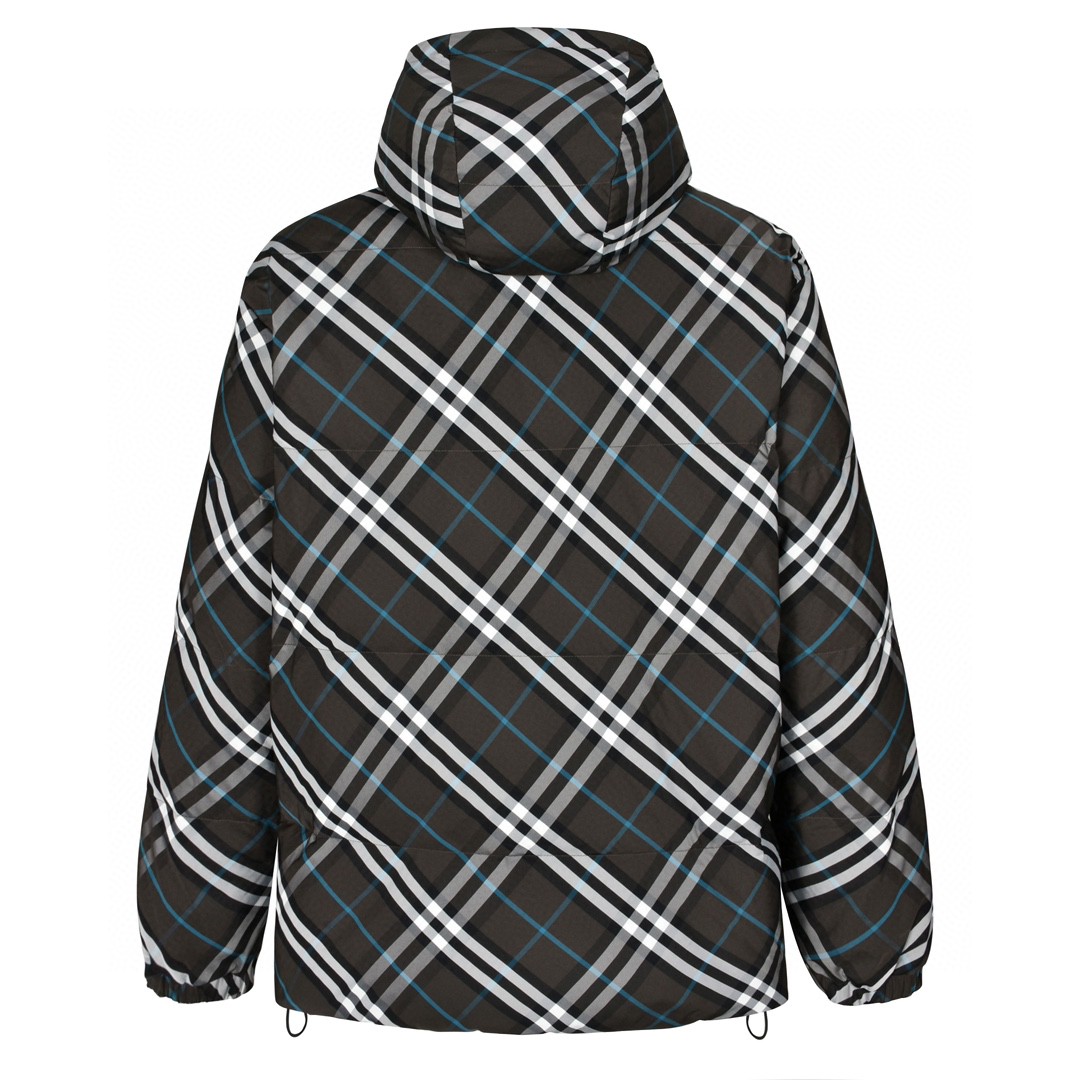 Burberry 巴宝莉 格纹双面两穿羽绒服 长袖 外套 深绿色 80945941