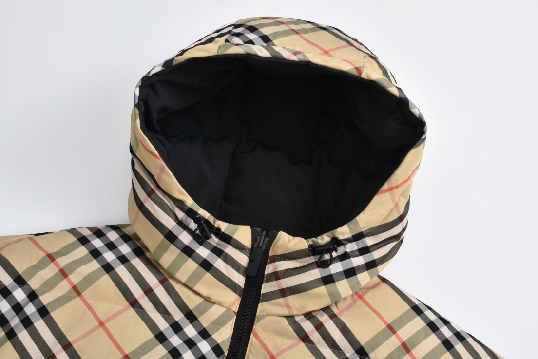 Burberry 巴宝莉 格纹双面两穿羽绒服 长袖 外套 沙色 80942371