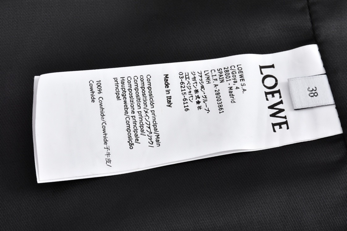 Loewe 罗意威 纯色徽标皮衣衬衫 外套 夹克 长袖 秋冬 黑色H526Y31L29-1100