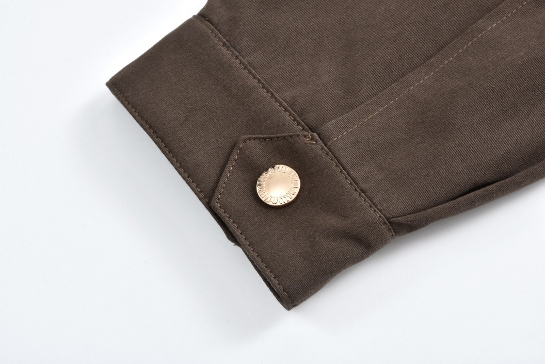 MIU MIU 缪缪 纯色字母刺绣拉链夹克 长袖 外套 棕色 ML1053-144D-F0324-S-OOO