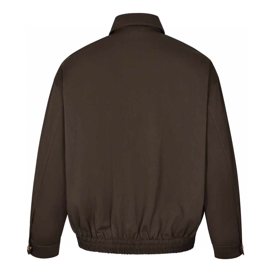 MIU MIU 缪缪 纯色字母刺绣拉链夹克 长袖 外套 棕色 ML1053-144D-F0324-S-OOO