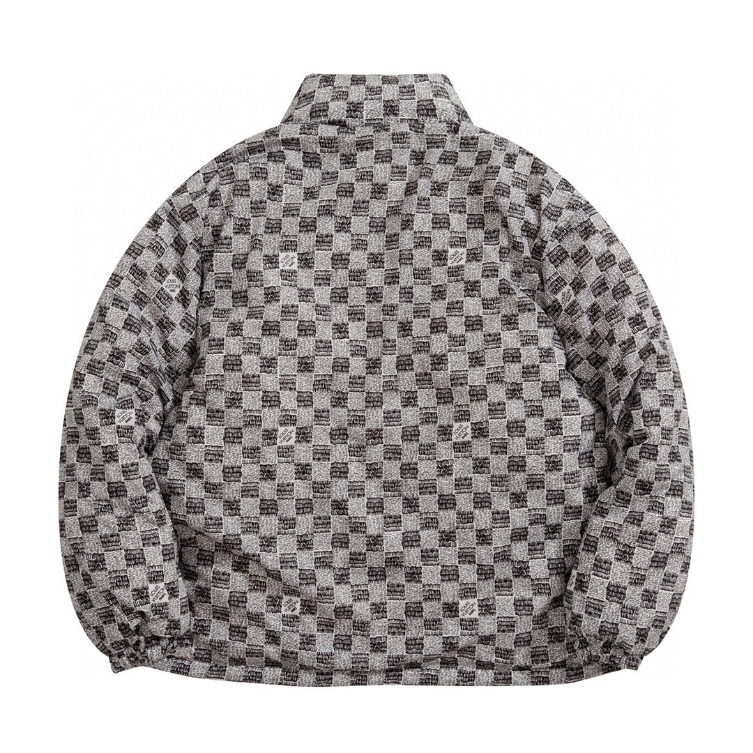 LOUIS VUITTON 路易威登 压纹双面两穿拉链立领羽绒服 外套 长袖 银色