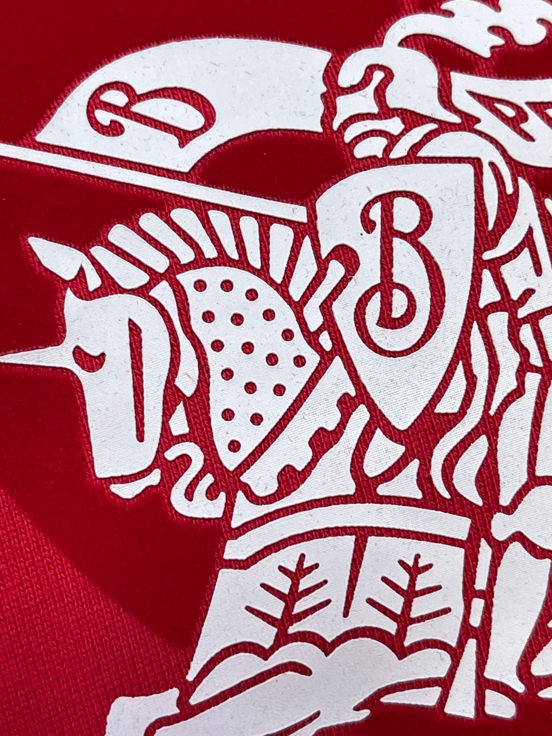 Burberry 巴宝莉 限定心形马术骑士图案印花连帽卫衣 长袖 红色 黑色 80728431