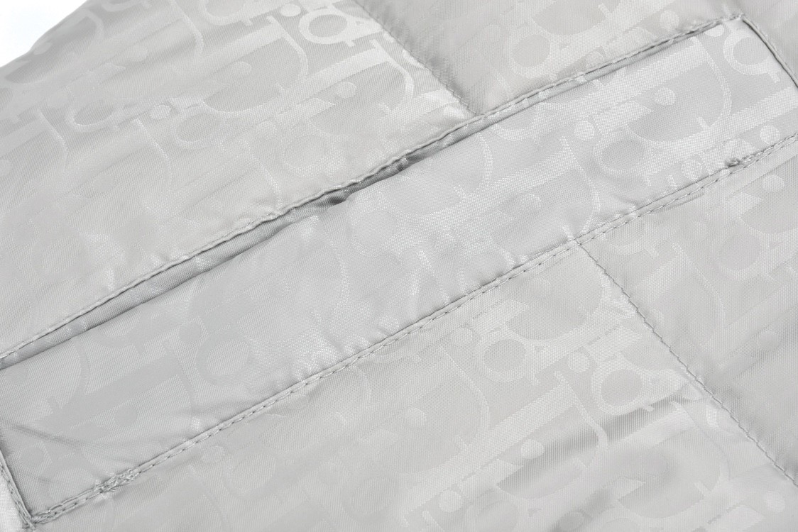 DIOR 迪奥 暗纹字母提花拉链立领羽绒服 夹克 外套 长袖 灰色 943C449A4462-C878