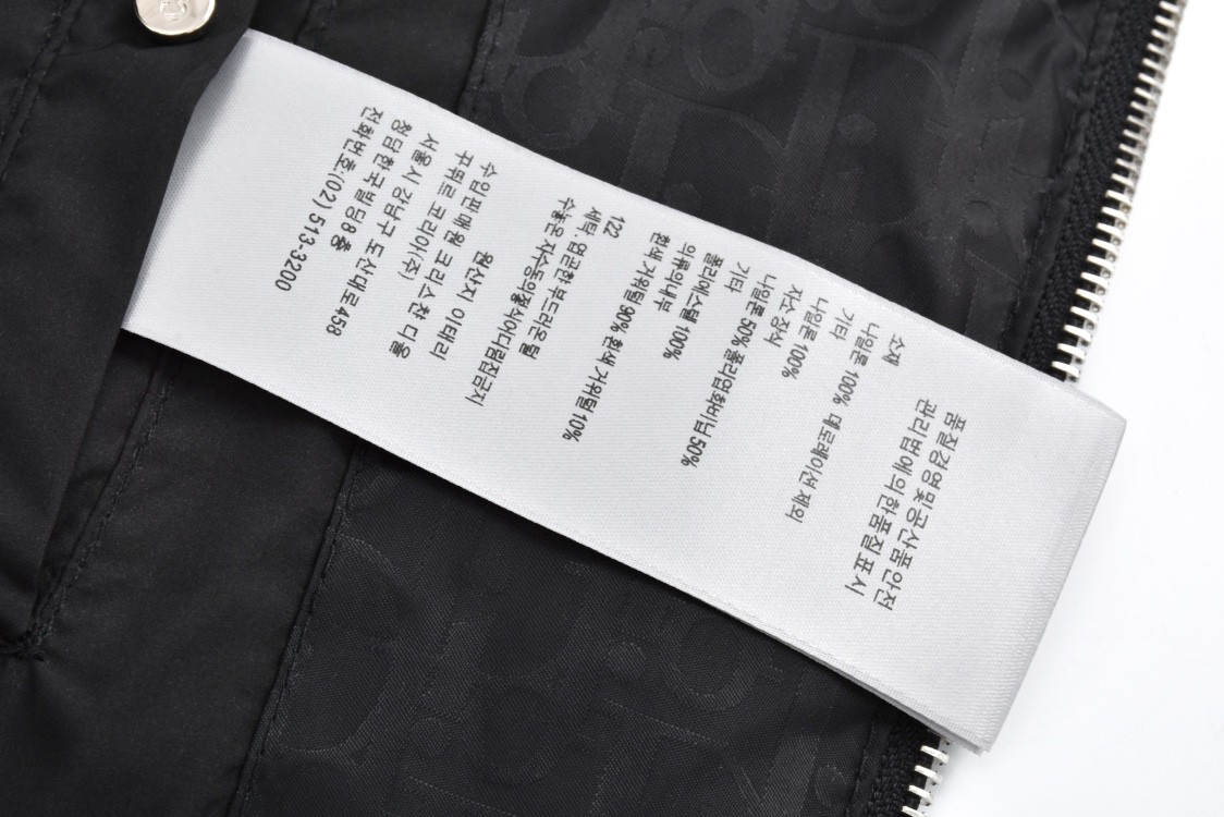 DIOR 迪奥 暗纹字母提花拉链立领羽绒服 夹克 外套 长袖 黑色 943C449A4462-C989
