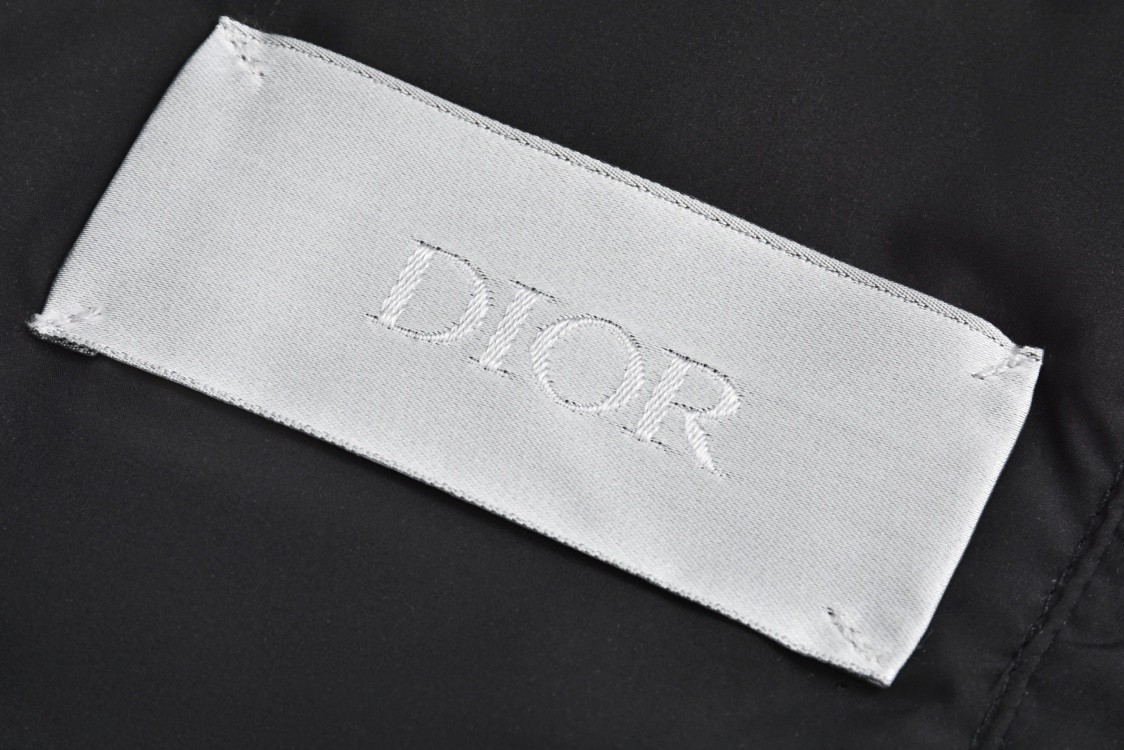 DIOR 迪奥 暗纹字母提花拉链立领羽绒服 夹克 外套 长袖 黑色 943C449A4462-C989