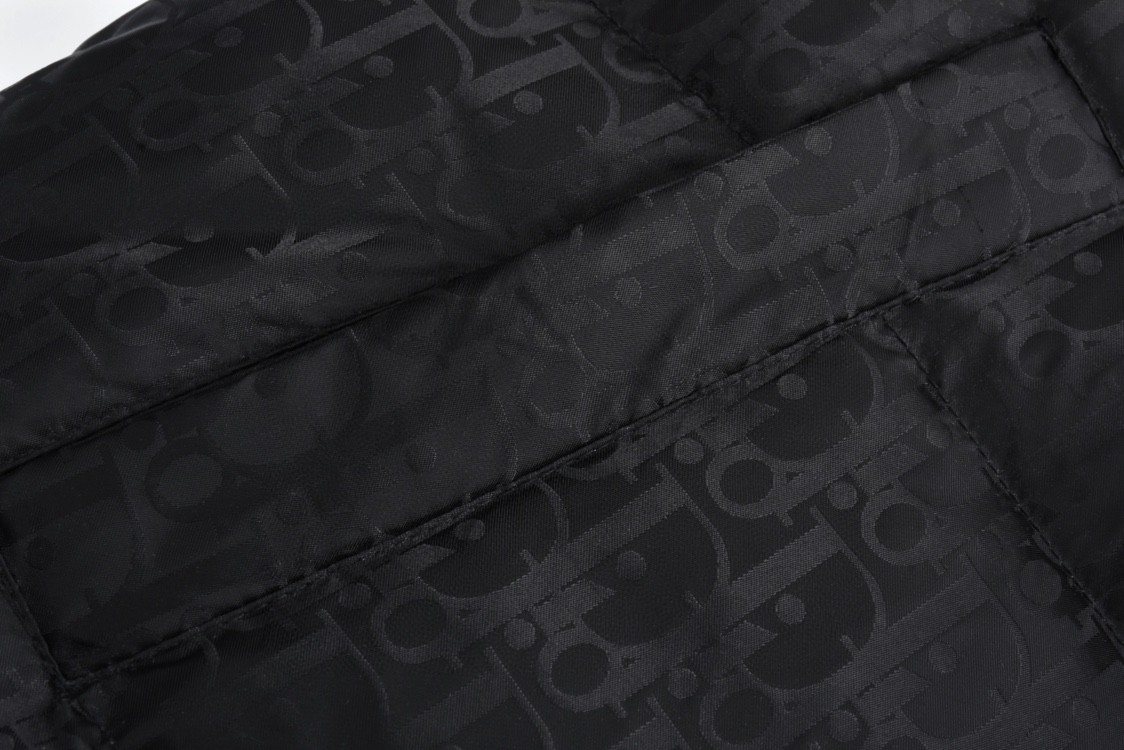 DIOR 迪奥 暗纹字母提花拉链立领羽绒服 夹克 外套 长袖 黑色 943C449A4462-C989