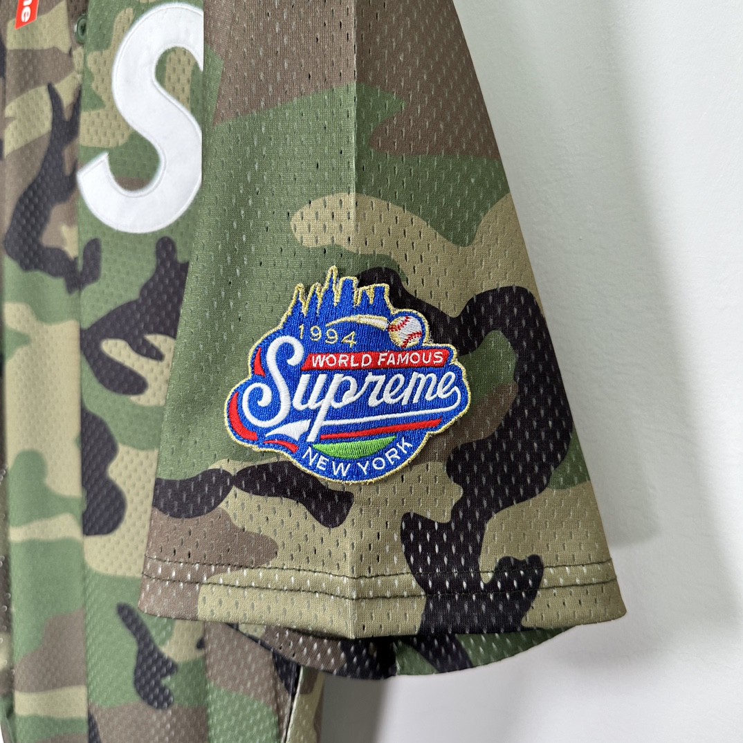 Supreme FW24 WEEK1 S Logo Baseball Henley 斜纹刺绣贴亨利棒球领短袖 T恤 绿色 蓝色 黑色 SUP-FW24-005